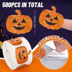 Pegatinas Halloween Para Niños,Pegatinas Calabaza Truco O Trato | 500 Unidades Manualidades Decoración Actividades Fiestas Infantiles Juegos Aula Taller Otoño - Imagen 5
