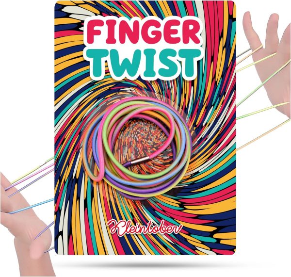 Kleintober Premium Twine Set I Elastic Strings as Finger Skill Toys I Rainbow Cord for Birthday Parties and Travel I Game of Yarn as Gift for Boys and Girls