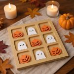 Juego De Mesa De Halloween,Juego De En Raya De Madera - De Halloween para Viaje En Casa Coche Avión Playa Y Aire Libre - Imagen 3