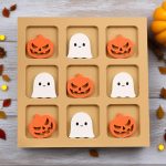 Juego De Mesa De Halloween,Juego De En Raya De Madera - De Halloween para Viaje En Casa Coche Avión Playa Y Aire Libre - Imagen 7
