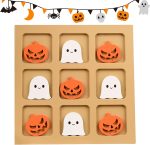 Juego De Mesa De Halloween,Juego De En Raya De Madera - De Halloween para Viaje En Casa Coche Avión Playa Y Aire Libre - Imagen 8