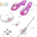 Princess Accessories Set for Girls, Girl Costume Kit with Crown Wand, Pumps, Earrings Ring Heart, Role Play Kids 3 4 5 6 7 Years - Imagen 7