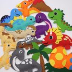 CONNECTION Sewing Kit Children Animal Felt Sewing Kit for Children Animal Felt Craft Kit Sewing Children with Scissors for Girls Gift DIY Decorations (Dinosaur B) - Imagen 4