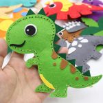 CONNECTION Sewing Kit Children Animal Felt Sewing Kit for Children Animal Felt Craft Kit Sewing Children with Scissors for Girls Gift DIY Decorations (Dinosaur B) - Imagen 5