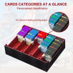Caja Cartas Magic para TCG, Magic the Gathering (MTG), YuGiOh, Commander Card Deck Box para más de 3800+ Cartas, Magnetic Flip PU Cuero Deckbox Caja Cartas con 24 Divisores y 5 Soportes - Imagen 5
