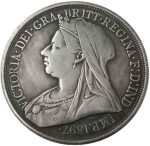 YunBest 1897 Antique UK Coin - Victoria Queen Coin - Antique UK Lucky Coin - Commemorative Coins - Discover the History + KaiKBax Bag - Imagen 4