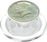 John F Kennedy 40 por ciento de plata moneda de medio dólar PopSockets PopGrip para MagSafe