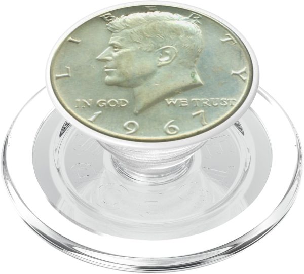 John F Kennedy 40 por ciento de plata moneda de medio dólar PopSockets PopGrip para MagSafe