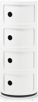 Kartell Componibili Chest of Drawers, White, 32 x 32 x 77 cm