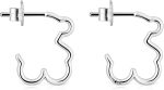 TOUS Sterling Silver Earrings for Women with Bear Motif, 16 mm, Silhouette Collection, Sterling Silver, No Gemstone