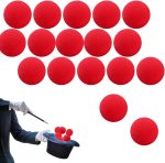 Gamrong 16pcs Red Sponge Balls Magic Accessories 4.5cm/1.77inch Soft Red Sponge Softball Magic Street Classic Comedy Trick