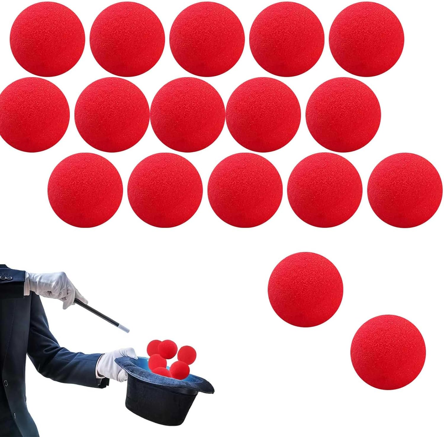 Gamrong 16pcs Red Sponge Balls Magic Accessories 4.5cm/1.77inch Soft Red Gamrong 16pcs Red Sponge Balls Magic Accessories 4.5cm/1.77inch Soft Red Sponge Softball Magic Street Classic Comedy Trick