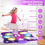 Dance Mat Toys for Girls Boys Music Dance Mat with 8 LED Light Arrows, 6 Modes, Battery Included, Christmas Birthday Gifts for 4 5 6 7 8 9 10+ Years Old - Imagen 3