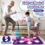 Dance Mat for Kids, Music Dance Mat with 6 Luminous Buttons, 5 Modes, Built-in Music, Christmas Birthday Gifts for 3 4 5 6 7 8 9 10+ Years Old - Imagen 4