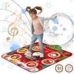 Christmas Dance Mat for Kids, Gift Girls Musical Mat with 6 LED Lights, 6 Play Modes, Rechargeable Battery, Christmas Gift for Girls 4 5 6 7 8 9 10+ Years Old
