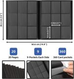 Album Cards, Trading Card Albums, 360 Cards, 20 Pages, Card Binder for TCG (Black) - Imagen 3