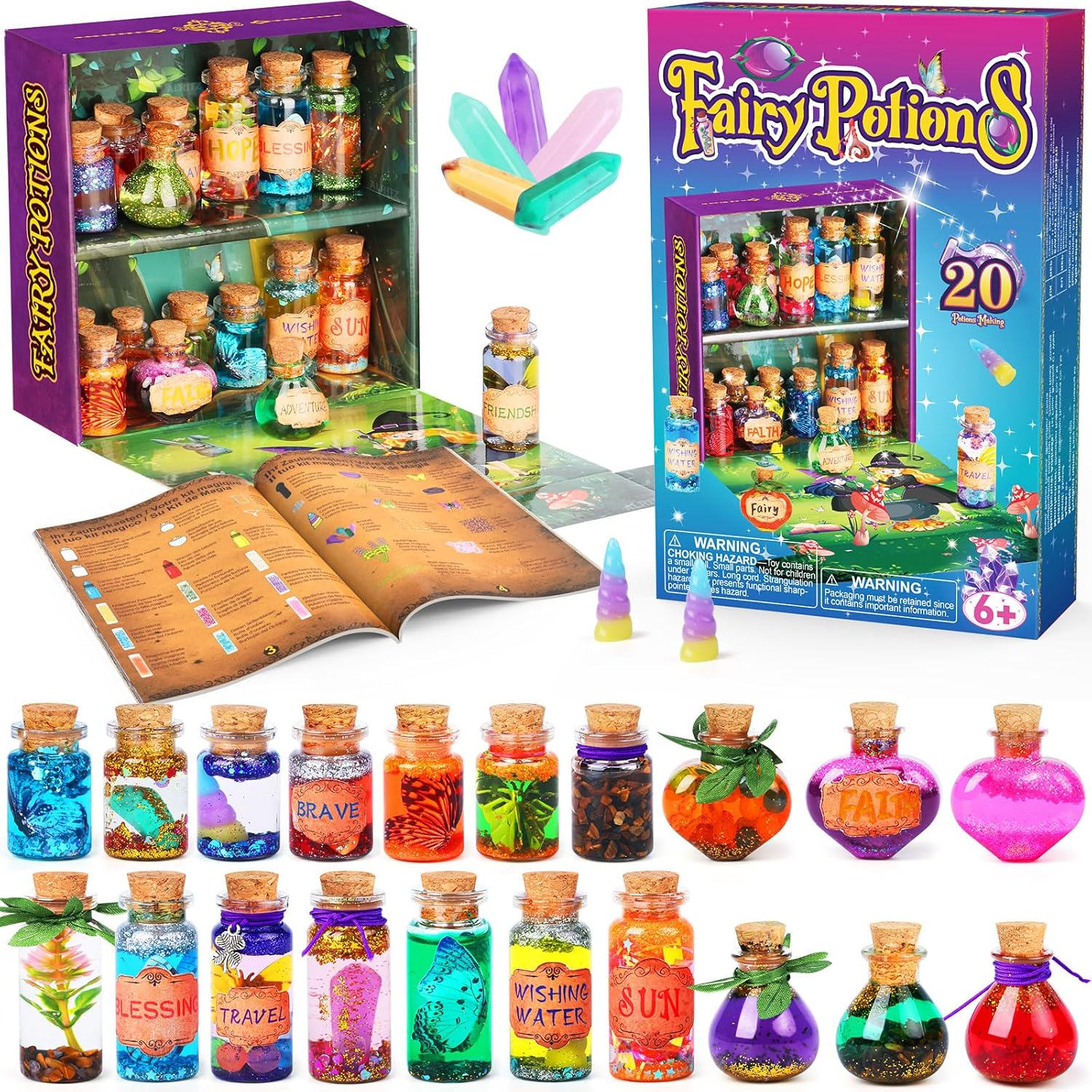 Fairy Potions Mostof Retro Fairy Potions Kits for Kids, Mix Fairy Potions Mostof Retro Fairy Potions Kits for Kids, Mix 20 Magic Potions with Energy Crystal