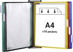 TARIFOLD Es TAA414109 Wall Display A4 for Catalogues with 10 PVC Sleeves Assorted Colours