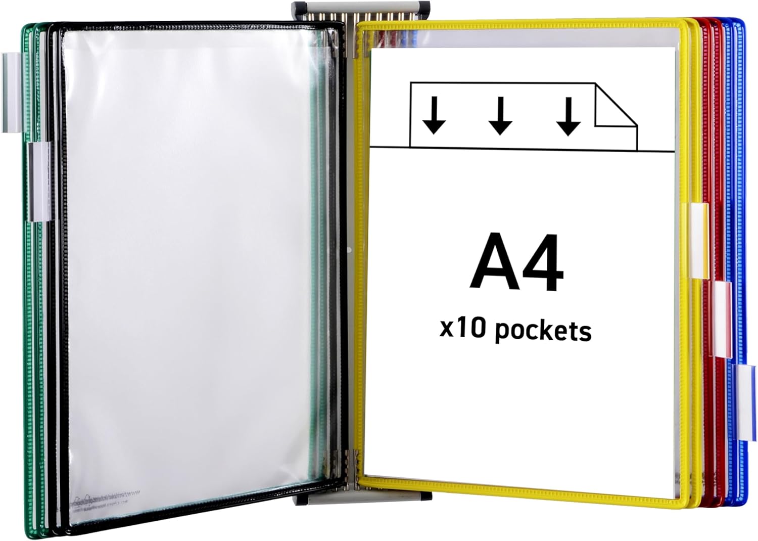 TARIFOLD Es TAA414109 Wall Display A4 for Catalogues with 10 TARIFOLD Es TAA414109 Wall Display A4 for Catalogues with 10 PVC Sleeves Assorted Colours