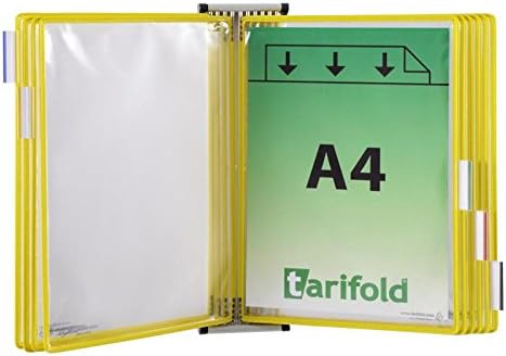 Djois made by Tarifold 414104 A4 Wall Display for Catalogues Documents with 10 PVC Sleeves Yellow