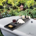 Temple Spring Bathroom Shelf, Bamboo Bath Tray, Extendable Bath Tray, Bath Accessories - Black - Imagen 6