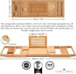 Temple Spring Bathroom Shelf, Bamboo Bath Tray, Extendable Bath Tray, Bath Accessories - Natural - Imagen 3