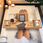 Temple Spring Bathroom Shelf, Bamboo Bath Tray, Extendable Bath Tray, Bath Accessories - Natural - Imagen 4