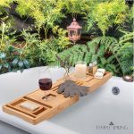 Temple Spring Bathroom Shelf, Bamboo Bath Tray, Extendable Bath Tray, Bath Accessories - Natural - Imagen 5