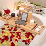 Temple Spring Bathroom Shelf, Bamboo Bath Tray, Extendable Bath Tray, Bath Accessories - Natural - Imagen 6