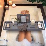 Temple Spring Bathroom Shelf, Bamboo Bath Tray, Extendable Bath Tray, Bath Accessories - Grey - Imagen 8