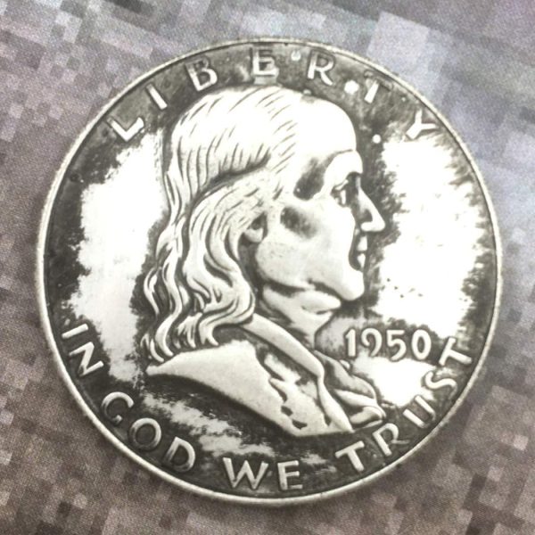 1950 Antique Half Dollar Coins - Franklin Commemorative Coin - Nickel Coin for Dad, Friends, Husband, Making Life Easier