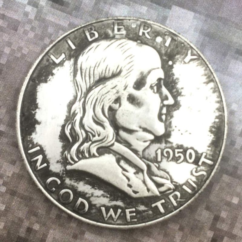 1950 Antique Half Dollar Coins - Franklin Commemorative Coin - Nickel Coin for Dad, Friends, Husband, Making Life Easier