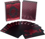 2 Playing Cards Waterproof Black Poker Playing Cards PVC Plastic Playing Cards Top Professional Playing Cards for Texas Holdem Poker - 1 Red and 1 Gold - Imagen 2