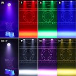 200W LED Pair Light Disco UV Black Light 18 x 10W RGBW DMX Stage Lighting Aotu/Sound for Parties Bar Christmas Halloween Wedding (Shipping from Germany) - Imagen 2