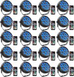 20PCS RGB Rechargeable LED Par Spotlight, 12 LED Battery Stage Light with Remote Control Disco Lights for Party Bar DJ Show Wedding Halloween Christmas