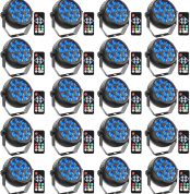20PCS RGB Rechargeable LED Par Spotlight, 12 LED Battery Stage Light with Remote Control Disco Lights for Party Bar DJ Show Wedding Halloween Christmas