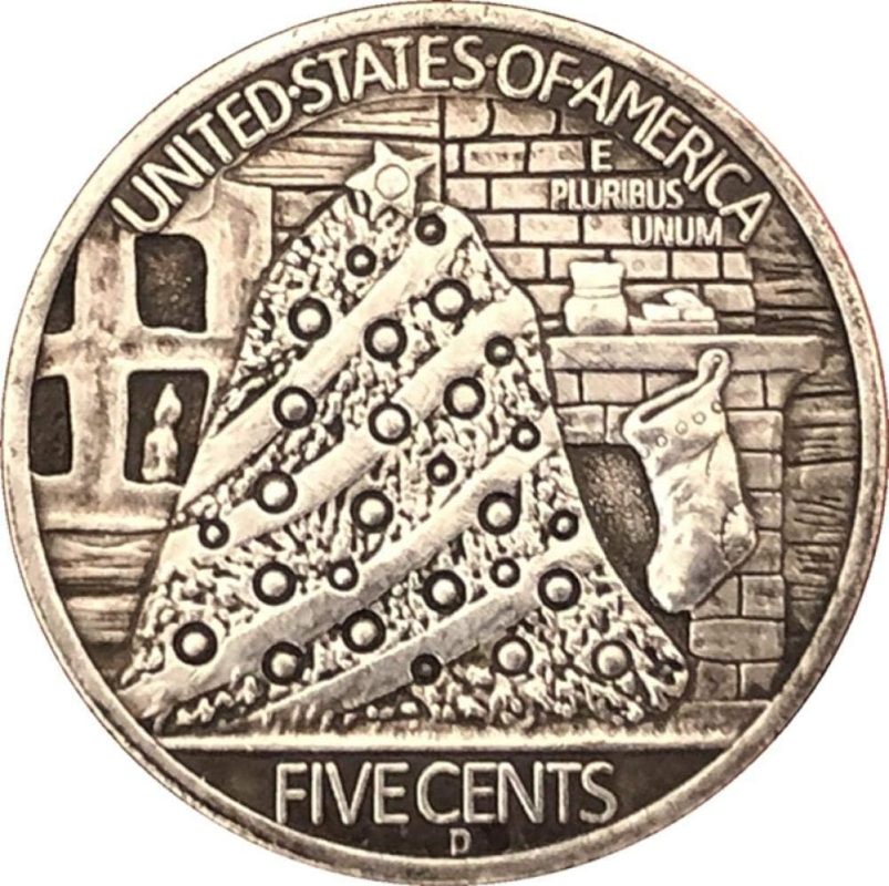 21mm Antique Silver Dollar American Buffalo Hobo Coin 1937D Craft Gift