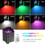 2pcs 18-W*6 Pair LED Bulb Rechargeable Battery with Remote Control, RGBWA+UV Stage Light Controlled by APP/DMX, Disco Light for Party DJ Bar Wedding Concert Birthday - Imagen 2