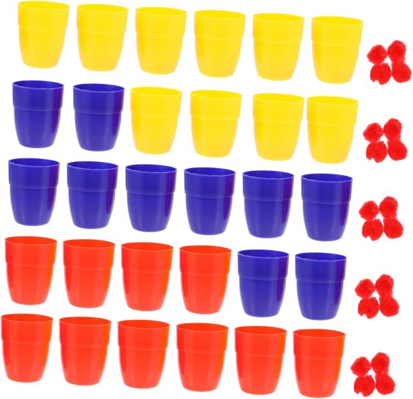30 Pieces Magic Party Accessories Cup with Lid and Straw Cups and Balls Tool Cup Drinking Cup Strut Bolster Cup Trick Accessory Wizard Object Plastic