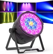 4-in-1 Focus Zoom Party Lights Indoor, RGBW LED Par Light DJ Booth Set, Coloring Effect Uplighters with Sound Activated Strobe Control DMX Control, for DJ Events 1pcs