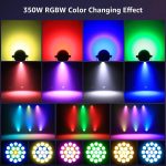 4-in-1 Focus Zoom Party Lights Indoor, RGBW LED Par Light DJ Booth Set, Coloring Effect Uplighters with Sound Activated Strobe Control DMX Control, for DJ Events 1pcs - Imagen 2