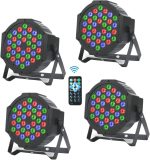 4 x Disco Lights – RGB 36 LED Pair of Stage Lights Light Party Lights DMX512 Stage Lighting with Sound Activation Remote Control Mode for Disco DJ Parties Bar Weddings Christmas