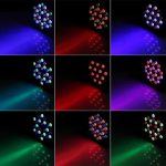4 x RGB LED Battery Pack of 36 Rechargeable LED Stage Lights with Remote Control, Outdoor Disco Lighting for DJ Wedding Party Church Halloween Christmas - Imagen 2