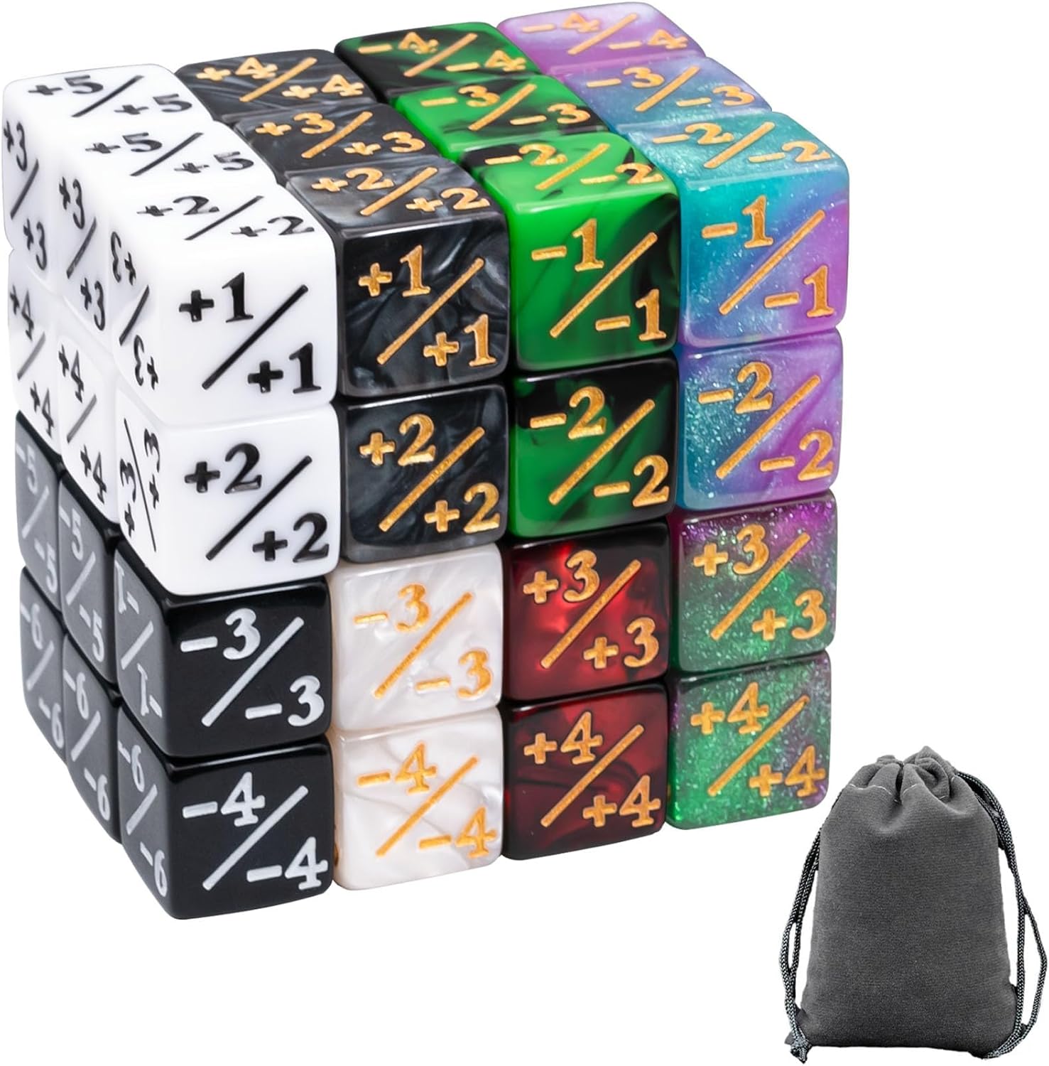 48 Pieces MTG Dice Counters Loyalty and Life D6 Acrylic 48 Pieces MTG Dice Counters Loyalty and Life D6 Acrylic Colorful with Bag for Magic The Gathering Card Games CCG Strategy Fantasy Cube Accessories Board Game Set Role Playing Dice