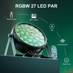 4PCS 216W Par LED Spotlight, 27 x 8W RGBW Stage Light with Remote Control Disco Light Party DMX512 Stage Spotlights for Bar, Show, Christmas, Halloween, Wedding - Imagen 2