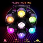 4PCS 350W 7 LED Par Light Retro COB RGB Effect Spotlight with Master Slave Mode DMX 3/5/8/21/23CH Suitable for Banquets Photography Parties Disco Birthday Weddings and Other Large Stage Lights - Imagen 2
