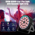 4PCS RGBW LED PAR Spotlight, 18 x 10W Stage Light + 35 SMD RGB Auxiliary Light with DMX512/Auto/Strobe, Disco Lights for Party Bar DJ Wedding Halloween Christmas - Imagen 2