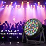 4pcs RGB LED Par Spotlights, 36W Stage Light with Remote Control and 4 Control Modes, Disco Lights for DJ Bar Wedding Show Concerts Party Christmas Halloween - Imagen 2
