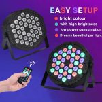 4pcs RGB LED Spotlights Pair with 36 LEDs, Stage Lights Disco Lights with Multiplex Digital Control and Sound Activation for Disco KTV Bar Christmas Party Wedding - Imagen 2