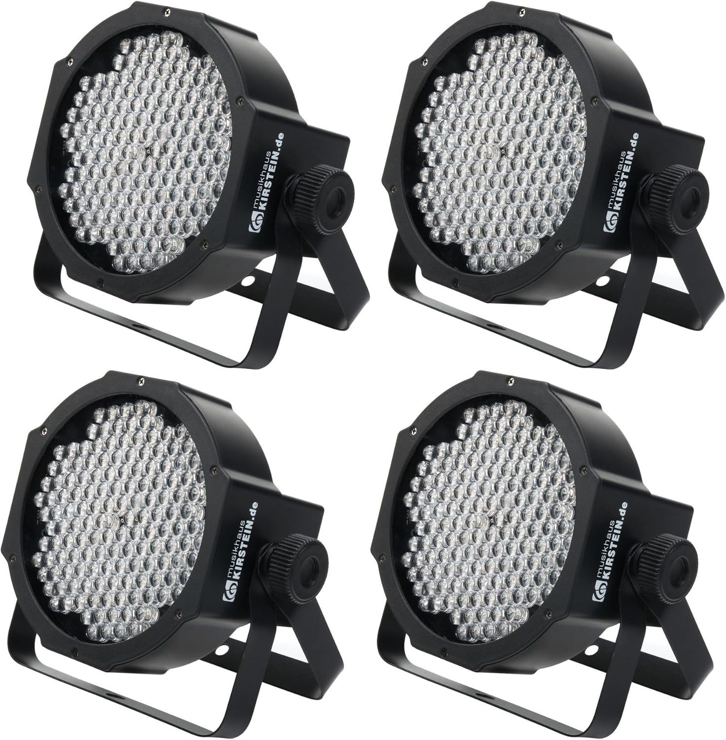 4x Showlite FLP-144 Flatline LED Panel Spotlight (PAR Reflector, Disco 4x Showlite FLP-144 Flatline LED Panel Spotlight (PAR Reflector, Disco Light, Stage Lighting, Lamp, 144 LED/RBG Mixing, Connections: DMX In/Out, 6 DMX Modes)